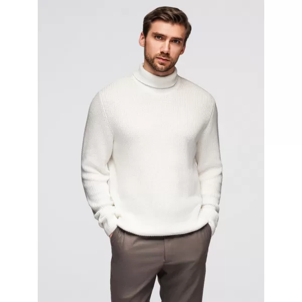  Férfi pulóver OMBRE OM-SWTN-0162 FEHÉR 