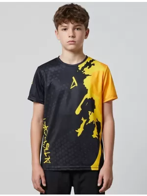 Gyermekfunkciós T -piró prémium ALTISPORT VOJ/ALM112TR01 FEKETE-FLUO NARANCS