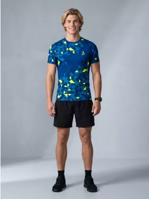 Férfi funkcionális tömörítés T -piró prémium ALTISPORT VOJ/ALM108TR04 NAVY-NEON SÁRGA