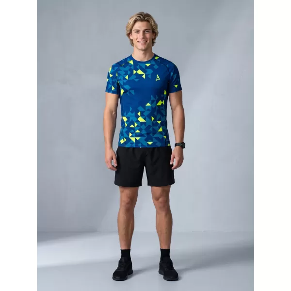  Férfi funkcionális tömörítés T -piró prémium ALTISPORT VOJ/ALM108TR04 NAVY-NEON SÁRGA 