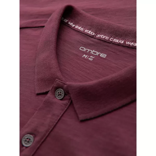  Mens t -phirt gallérral OMBRE OM-POWS-0142 GESZTENYEBARNA 