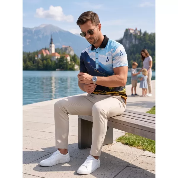  Funkcionális férfi póló prémium gallérral ALTISPORT VOJ/ALM116TR05 HEGYEK 