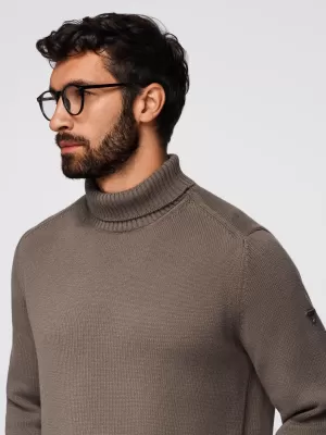 Férfi pulóver OMBRE OM-SWTN-0163 SZÜRKEBARNA