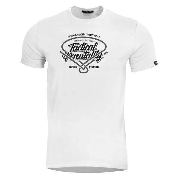  póló PENTAGON AGERON TACTICAL MENTALITY K09012 FEHÉR 