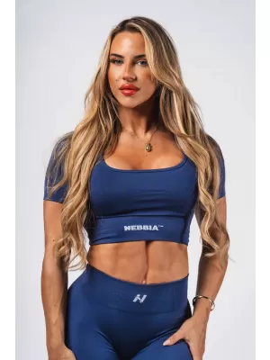 Formázó varrat nélküli crop top FLOW SEAMLESS 499 BLUE Nebbia