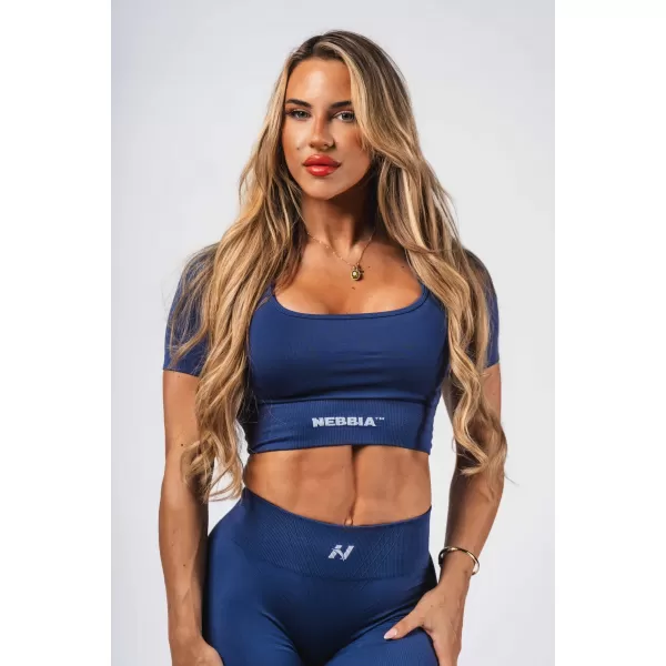  Formázó varrat nélküli crop top FLOW SEAMLESS 499 BLUE Nebbia 