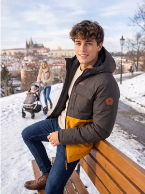 Férfi téli kabát KIXMI VOLKER MUSTÁR