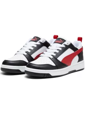 Bébi cipő PUMA REBOUND V6 LO JR 39383304 PUMA FEHÉR/PIROS/FEKETE