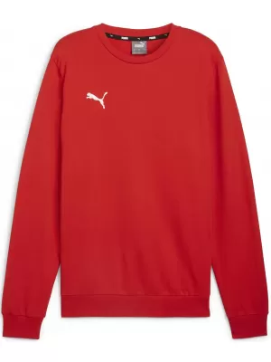 Férfi pulóver PUMA TEAMGOAL CASUALS CREW NECK S 658592_01 PUMA PIROS/PUMA FEHÉR