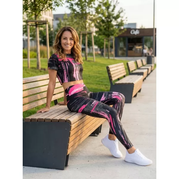  Női prémium crop top ALTISPORT VOJ/ALW010TR07 ČERNÁ/SVĚTLE RŮŽOVÁ FEKETE/VILÁGOS RÓZSASZÍN 
