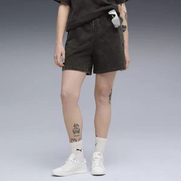  Női rövidnadrág PUMA ESS ELEVATED WASH HIGH-WAIST SHORTS 5" TR 68810501 PUMA FEKETE 