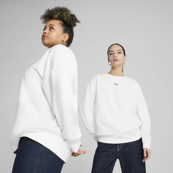  Női pulóver PUMA ESS OVERSIZED CREW FL 68540002 PUMA FEHÉR 