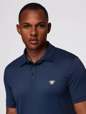 Mens t -phirt gallérral OMBRE OM-POSS-0150 SÖTÉTKÉK