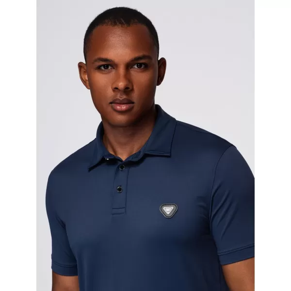  Mens t -phirt gallérral OMBRE OM-POSS-0150 SÖTÉTKÉK 