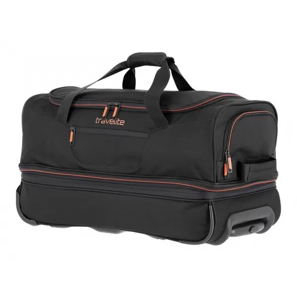  Táska TRAVELITE BASICS WHEELED DUFFLE S FEKETE/NARANCS 