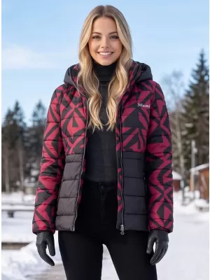 Női kabát KIXMI VERONICA FEKETE/BORDÓ