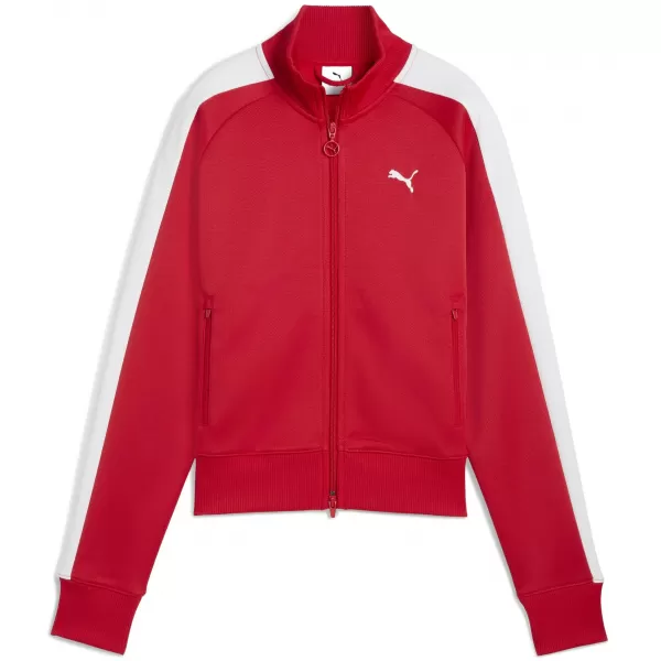  Női pulóver PUMA T7 ALWAYS ON SHORT TRACK JACKET 62979611 MINDIG PIROS 