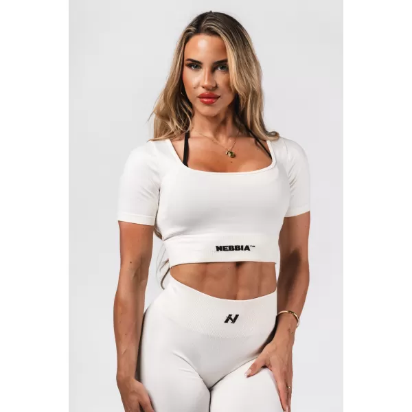  Formázó varrat nélküli crop felső FLOW SEAMLESS 499 CREAM Nebbia 