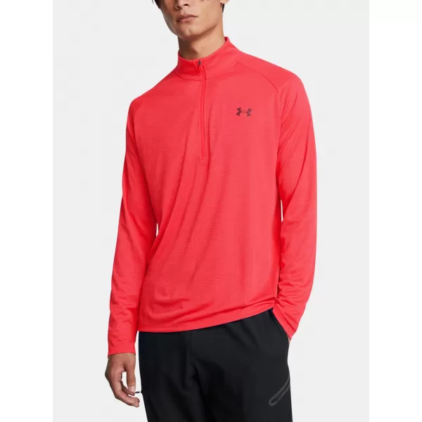  Férfi póló UNDER ARMOUR UA TECH TEXTURED 1/2 ZIP PIROS 