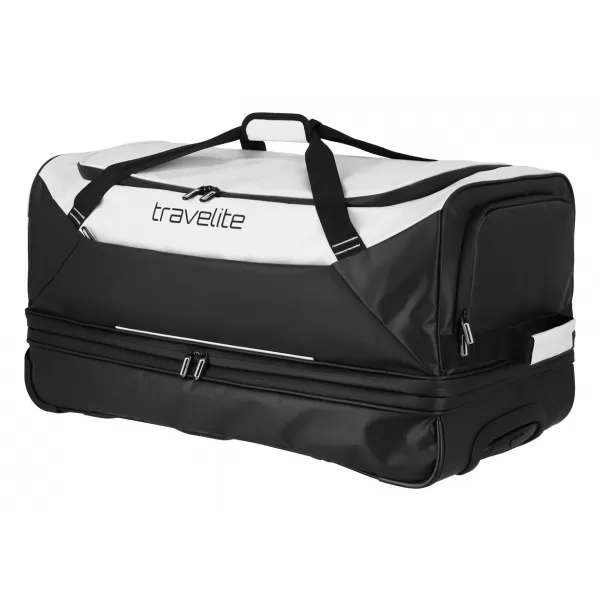  Táska TRAVELITE BASICS WHEELED DUFFLE EXP. FEKETE/FEHÉR 
