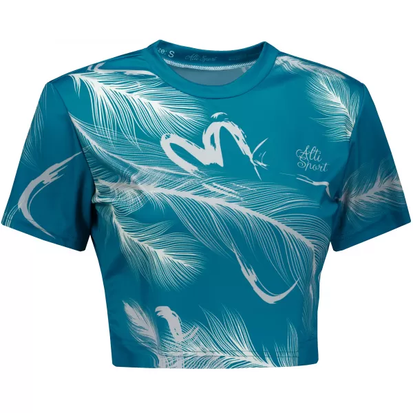  Női prémium crop top ALTISPORT VOJ/ALW001TR07 EMERALD/ŠEDÁ SMARAGD/SZÜRKE 