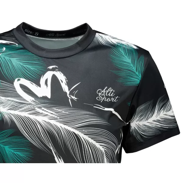  Női prémium crop top ALTISPORT VOJ/ALW001TR07 ČERNÁ/TYRKYSOVÁ FEKETE/TÜRKIZ 