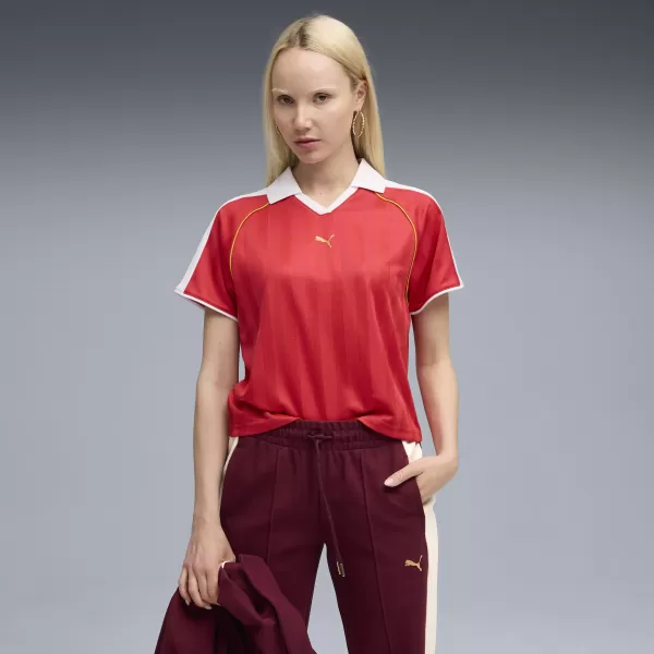  Női mez PUMA T7 RELAXED FOOTBALL JERSEY 63215711 MINDEN IDŐK PIROS 