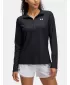Női póló UNDER ARMOUR TECH RIB 1/2 ZIP 1389857-001 FEKETE