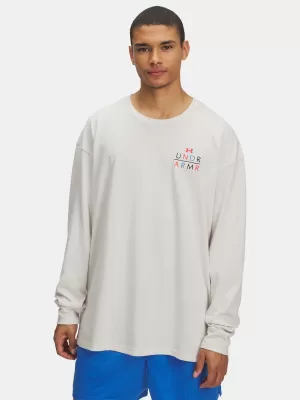 Férfi póló UNDER ARMOUR UA HWT MODERN SPORT OS LS 6004885-110 FEHÉR