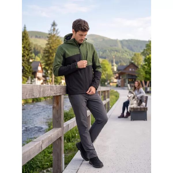  Férfi softshell dzseki ALTISPORT GAN KHAKI/FEKETE 