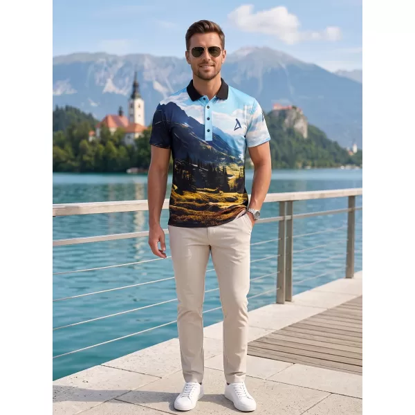  Funkcionális férfi póló prémium gallérral ALTISPORT VOJ/ALM116TR05 HEGYEK 