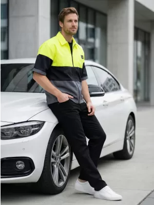 Prémium férfi ing ALTISPORT VOJ/ALM051KOS01 NEON SÁRGA/SZÜRKE