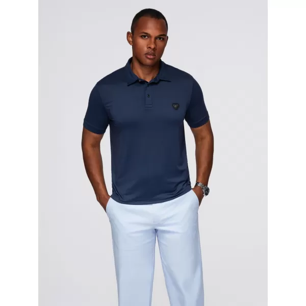  Mens t -phirt gallérral OMBRE OM-POSS-0150 SÖTÉTKÉK 