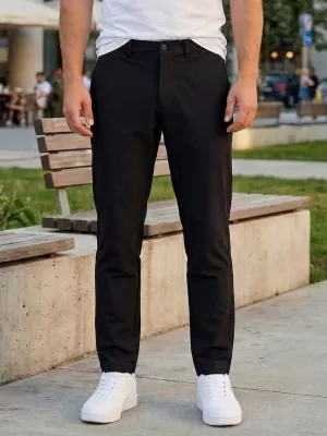 Férfi nadrág ALTISPORT ATS TROUSER SLIM-FIT FEKETE