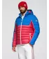 Kabát OMBRE OM-JALP-0206 KÉK ÉS PIROS