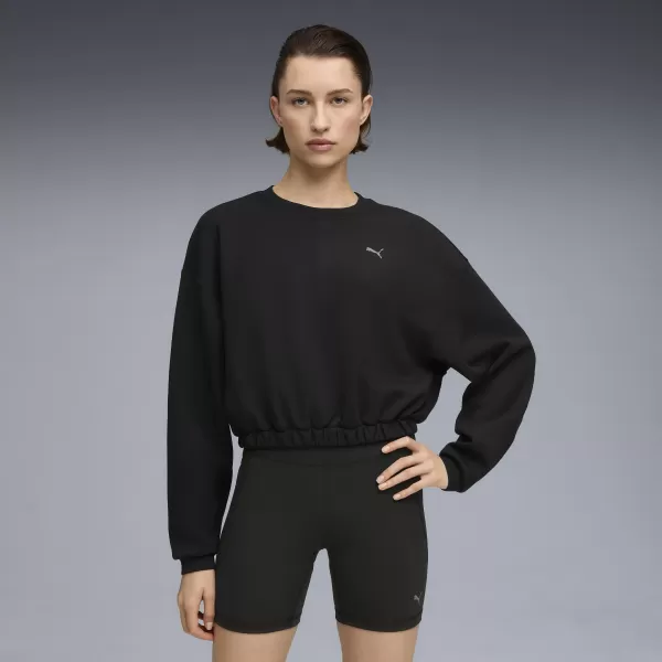  Női pulóver PUMA W CLOUDSPUN CREW 52746101 PUMA FEKETE 