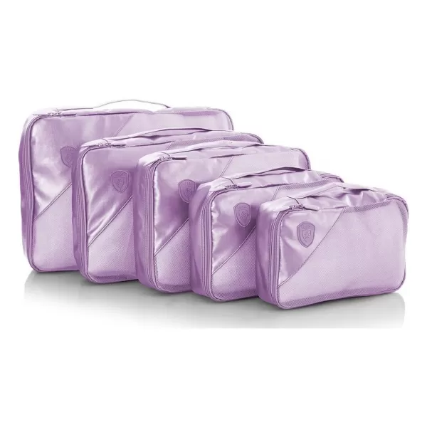 Szervezők halmaza HEYS METALLIC PACKING CUBE 5PC HALVÁNYLILA 