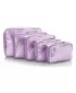 Szervezők halmaza HEYS METALLIC PACKING CUBE 5PC HALVÁNYLILA