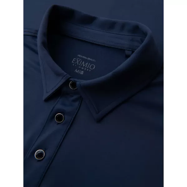  Mens t -phirt gallérral OMBRE OM-POSS-0150 SÖTÉTKÉK 