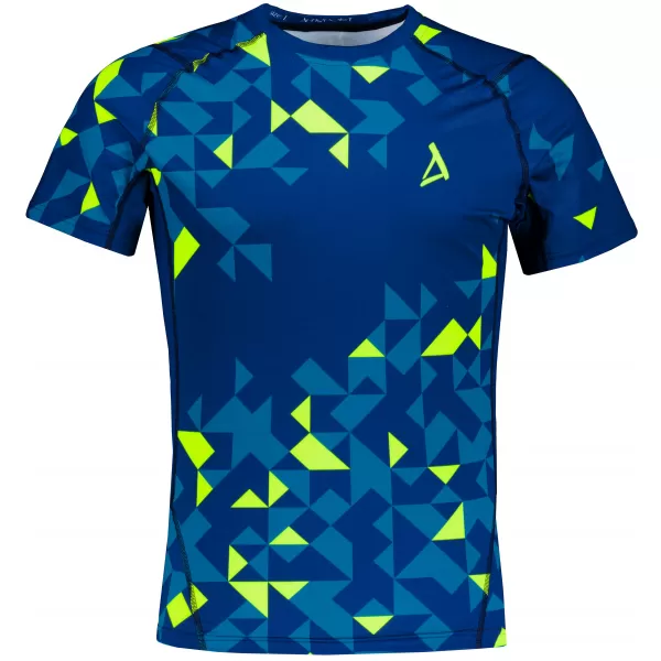  Férfi funkcionális tömörítés T -piró prémium ALTISPORT VOJ/ALM108TR04 NAVY-NEON SÁRGA 