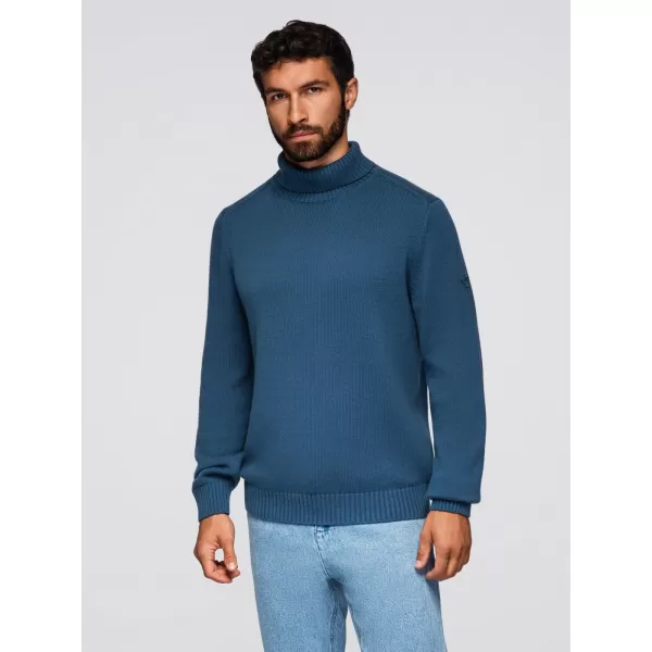  Férfi pulóver OMBRE OM-SWTN-0163 SÖTÉTKÉK 