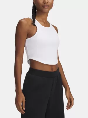Női felső UNDER ARMOUR UA RIVAL RIB TANK 1389798-100 FEHÉR