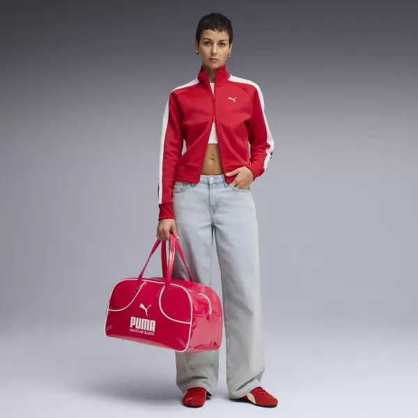  Női pulóver PUMA T7 ALWAYS ON SHORT TRACK JACKET 62979611 MINDIG PIROS 