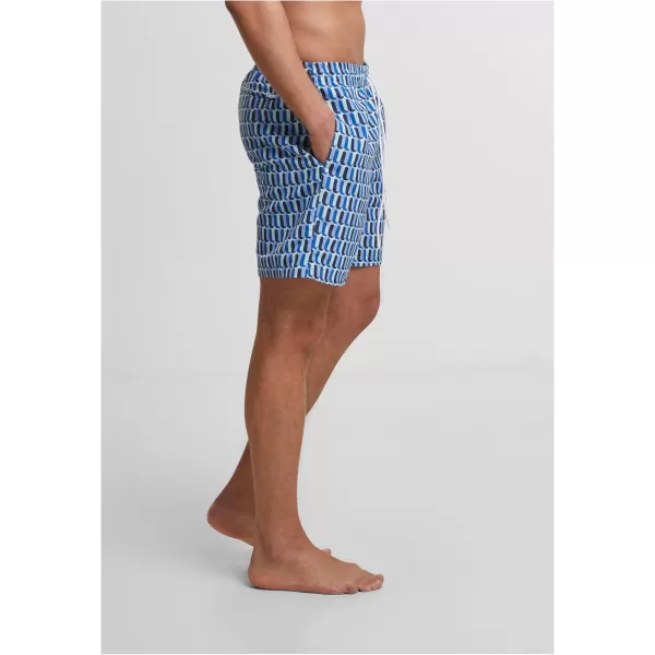  Fürdési rövidnadrág URBAN CLASSICS TB2679 KÉK RETRO MINTÁZAT 