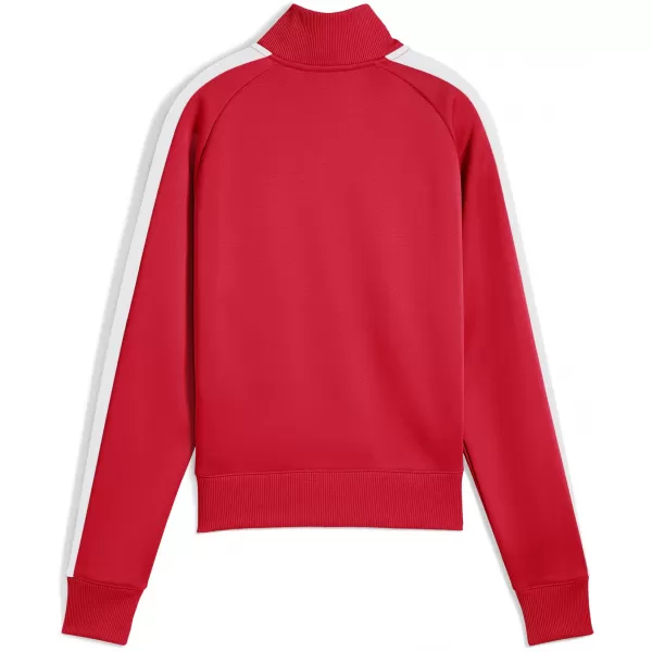  Női pulóver PUMA T7 ALWAYS ON SHORT TRACK JACKET 62979611 MINDIG PIROS 
