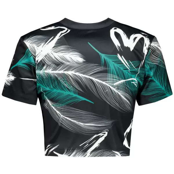  Női prémium crop top ALTISPORT VOJ/ALW001TR07 ČERNÁ/TYRKYSOVÁ FEKETE/TÜRKIZ 