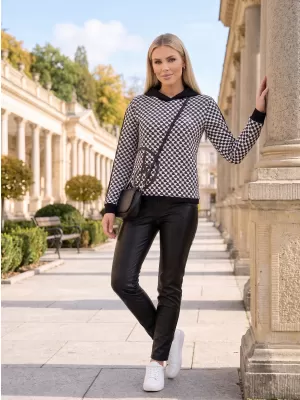Női pulóver ALTISPORT GILL FEKETE/FEHÉR