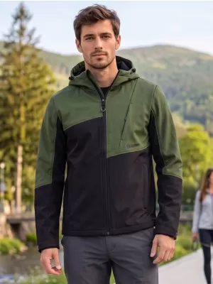 Férfi softshell dzseki ALTISPORT GAN KHAKI/FEKETE
