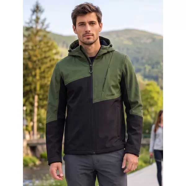  Férfi softshell dzseki ALTISPORT GAN KHAKI/FEKETE 