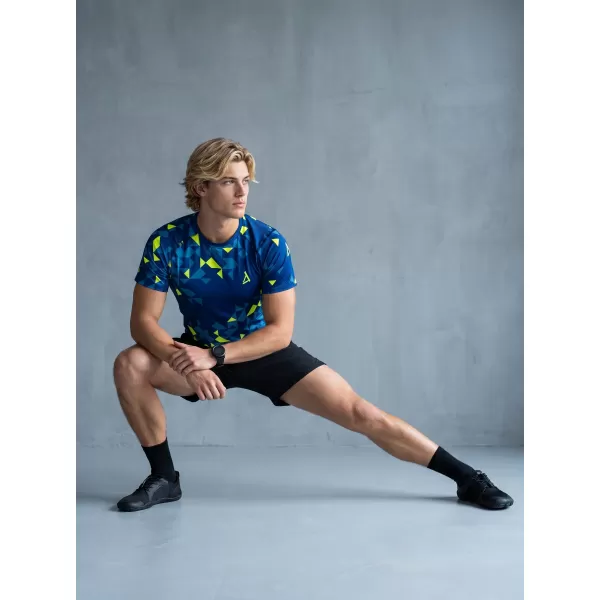  Férfi funkcionális tömörítés T -piró prémium ALTISPORT VOJ/ALM108TR04 NAVY-NEON SÁRGA 